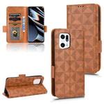 Custodia per telefono in pelle a triangolo simmetrico, For OPPO Find X5 Pro, For OPPO A17, For OPPO A55s 5G, For OPPO A57 5G / A77 5G
