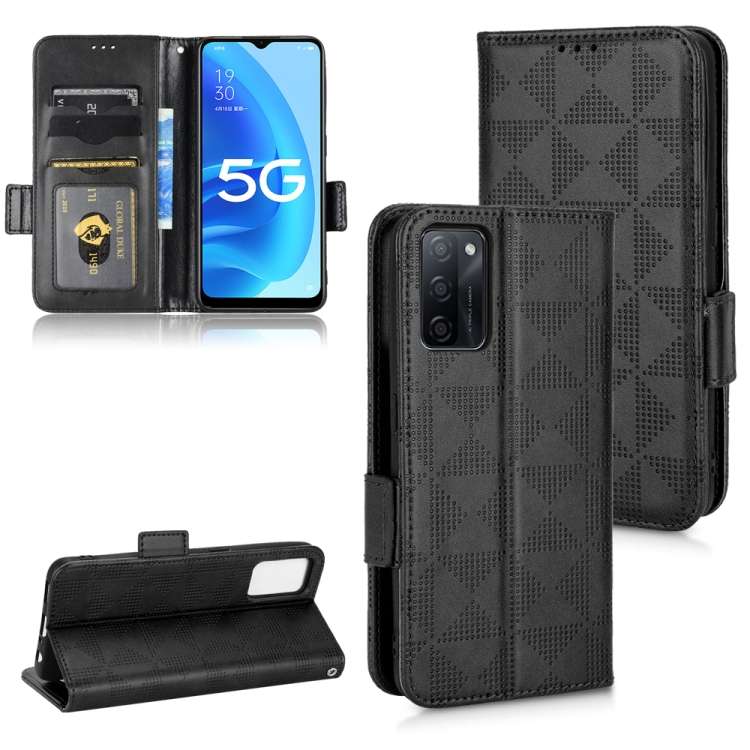 Custodia per telefono in pelle a triangolo simmetrico, For OPPO Find X5 Pro, For OPPO A17, For OPPO A55s 5G, For OPPO A57 5G / A77 5G