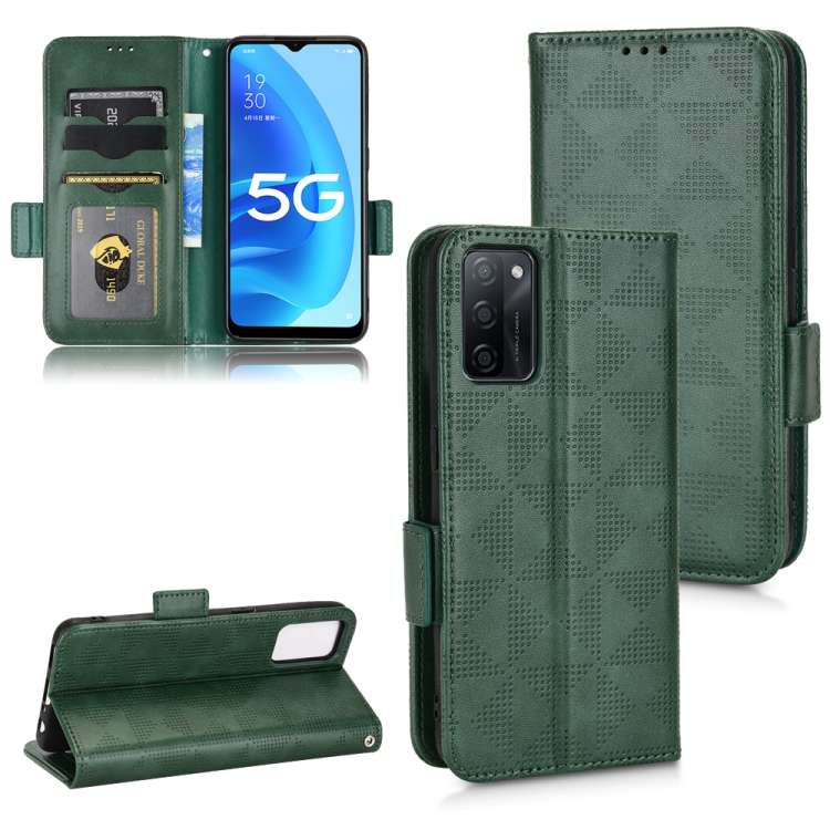 Custodia per telefono in pelle a triangolo simmetrico, For OPPO Find X5 Pro, For OPPO A17, For OPPO A55s 5G, For OPPO A57 5G / A77 5G