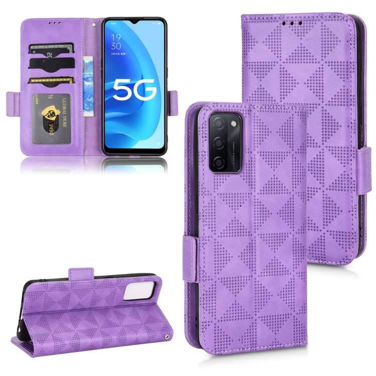 Custodia per telefono in pelle a triangolo simmetrico, For OPPO Find X5 Pro, For OPPO A17, For OPPO A55s 5G, For OPPO A57 5G / A77 5G