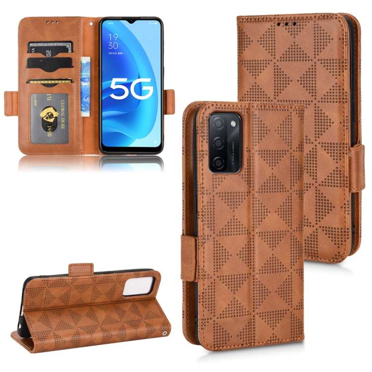 Custodia per telefono in pelle a triangolo simmetrico, For OPPO Find X5 Pro, For OPPO A17, For OPPO A55s 5G, For OPPO A57 5G / A77 5G