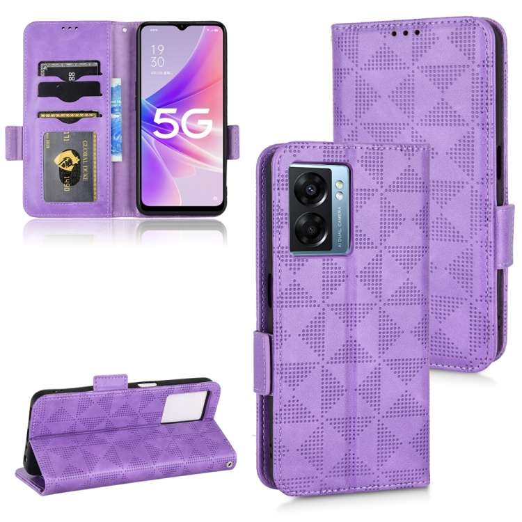 Custodia per telefono in pelle a triangolo simmetrico, For OPPO Find X5 Pro, For OPPO A17, For OPPO A55s 5G, For OPPO A57 5G / A77 5G