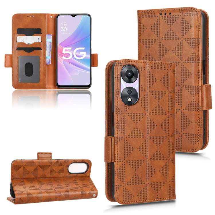 Custodia per telefono in pelle a triangolo simmetrico, For OPPO A58 5G, For OPPO A97 5G, For OPPO Find N2 Flip, For OPPO Find N2