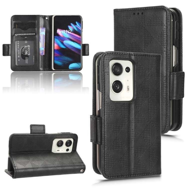 Custodia per telefono in pelle a triangolo simmetrico, For OPPO A58 5G, For OPPO A97 5G, For OPPO Find N2 Flip, For OPPO Find N2