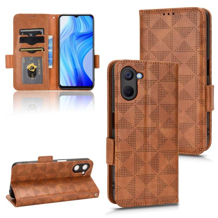 Custodia per telefono in pelle a triangolo simmetrico, For Realme GT Master / Q3 Pro Carnival, For Realme V20, For Realme C31, For Realme GT Neo2, For Realme GT Neo3