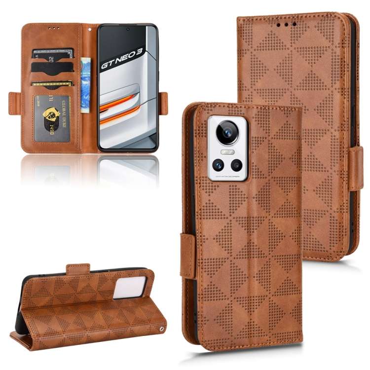 Custodia per telefono in pelle a triangolo simmetrico, For Realme GT Master / Q3 Pro Carnival, For Realme V20, For Realme C31, For Realme GT Neo2, For Realme GT Neo3