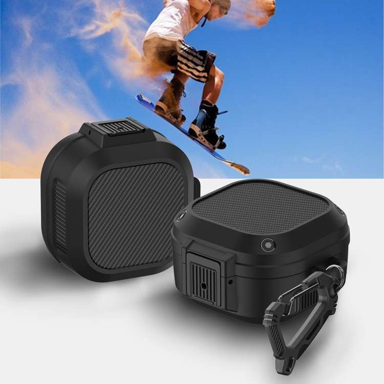 Custodia in silicone per auricolari wireless con interruttore e moschettone per Samsung Galaxy Buds Live / Buds2 / Buds Pro / Buds2 Pro