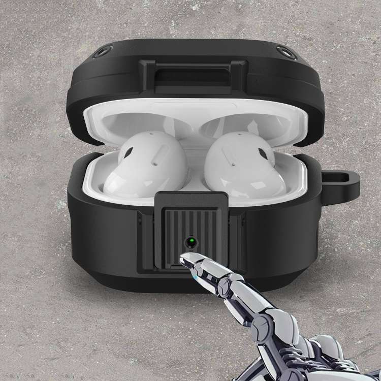 Custodia in silicone per auricolari wireless con interruttore e moschettone per Samsung Galaxy Buds Live / Buds2 / Buds Pro / Buds2 Pro