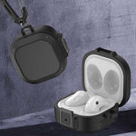 Custodia in silicone per auricolari wireless con interruttore e moschettone per Samsung Galaxy Buds Live / Buds2 / Buds Pro / Buds2 Pro