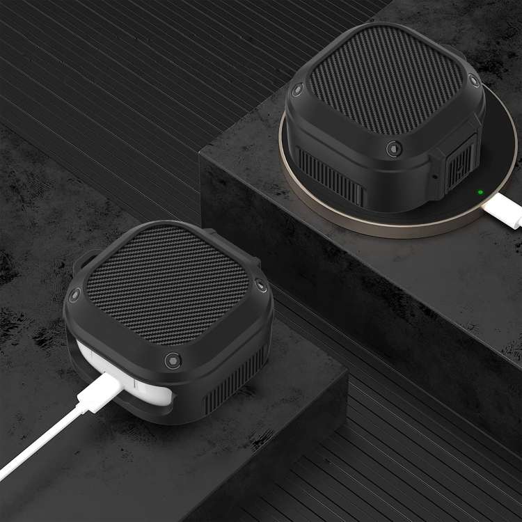Custodia in silicone per auricolari wireless con interruttore e moschettone per Samsung Galaxy Buds Live / Buds2 / Buds Pro / Buds2 Pro