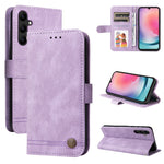 Custodia in pelle con bottone metallo per Samsung e Honor