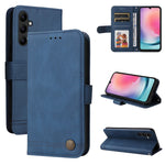 Custodia in pelle con bottone metallo per Samsung e Honor