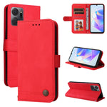 Custodia in pelle con bottone metallo per Samsung e Honor