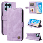 Custodia in pelle con bottone metallo per Samsung e Honor