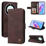 Custodia in pelle con bottone metallo per Samsung e Honor
