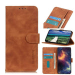 KHAZNEH Custodia per telefono in pelle a conchiglia con texture retrò, For Google Pixel 7a, For Xiaomi Redmi Note 12 4G Global