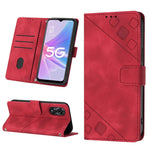 Custodia per telefono in pelle goffrata effetto pelle, For OPPO A57 5G 2022 / Realme V23 / Narzo 50 5G / A77 5G / K10 5G Global / A57 4G / V23i, For OPPO A57E 5G, For OPPO A58 5G, For OPPO A96 4G / A36 / A76 / Realme 9i