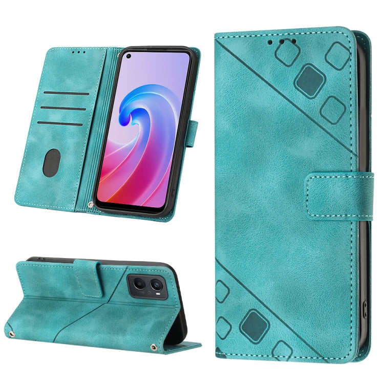 Custodia per telefono in pelle goffrata effetto pelle, For OPPO A57 5G 2022 / Realme V23 / Narzo 50 5G / A77 5G / K10 5G Global / A57 4G / V23i, For OPPO A57E 5G, For OPPO A58 5G, For OPPO A96 4G / A36 / A76 / Realme 9i