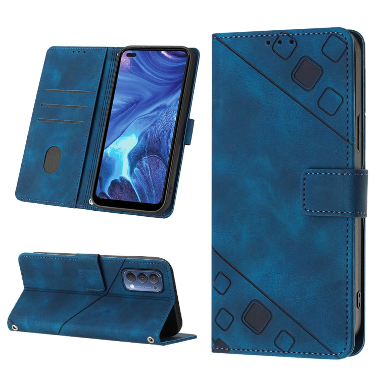 Custodia per telefono in pelle goffrata effetto pelle, For OPPO Reno4, For OPPO Reno5 4G / Reno5 5G, For OPPO Reno6 4G, For OPPO Reno8 T 5G/A1 Pro 5G Global