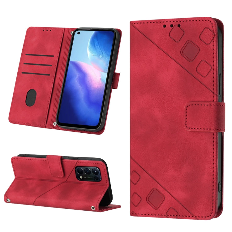 Custodia per telefono in pelle goffrata effetto pelle, For OPPO Reno4, For OPPO Reno5 4G / Reno5 5G, For OPPO Reno6 4G, For OPPO Reno8 T 5G/A1 Pro 5G Global