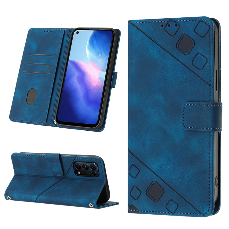 Custodia per telefono in pelle goffrata effetto pelle, For OPPO Reno4, For OPPO Reno5 4G / Reno5 5G, For OPPO Reno6 4G, For OPPO Reno8 T 5G/A1 Pro 5G Global