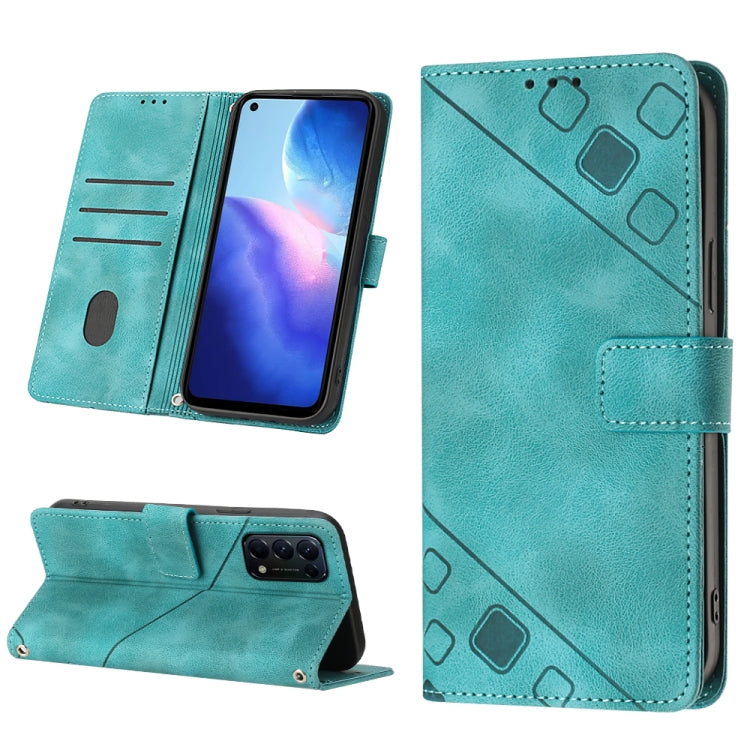 Custodia per telefono in pelle goffrata effetto pelle, For OPPO Reno4, For OPPO Reno5 4G / Reno5 5G, For OPPO Reno6 4G, For OPPO Reno8 T 5G/A1 Pro 5G Global