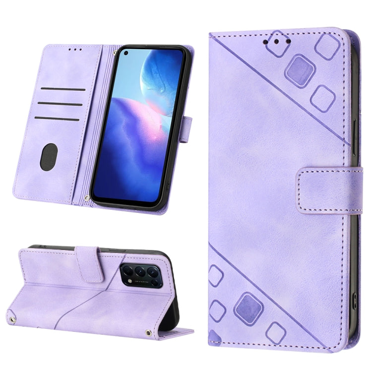 Custodia per telefono in pelle goffrata effetto pelle, For OPPO Reno4, For OPPO Reno5 4G / Reno5 5G, For OPPO Reno6 4G, For OPPO Reno8 T 5G/A1 Pro 5G Global