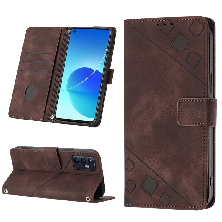 Custodia per telefono in pelle goffrata effetto pelle, For OPPO Reno4, For OPPO Reno5 4G / Reno5 5G, For OPPO Reno6 4G, For OPPO Reno8 T 5G/A1 Pro 5G Global