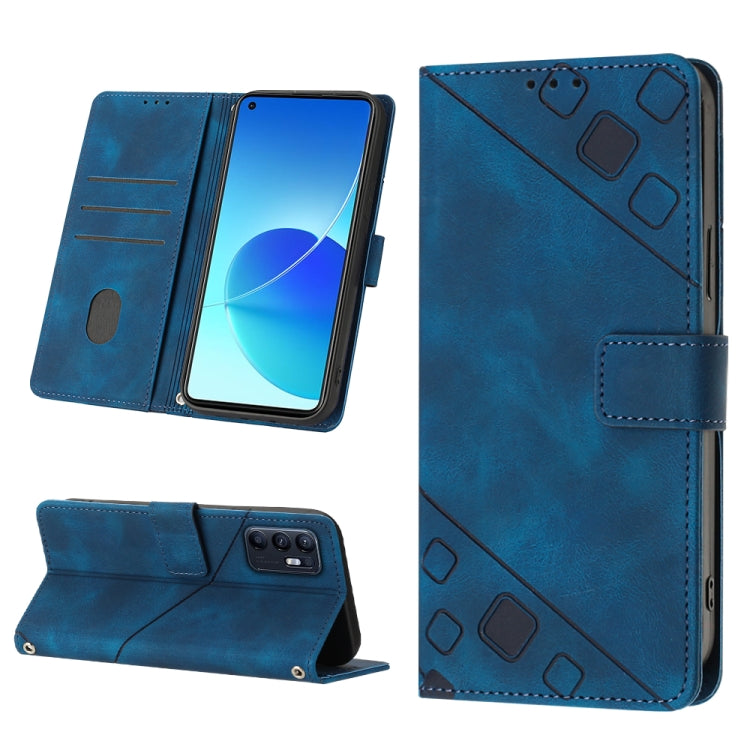 Custodia per telefono in pelle goffrata effetto pelle, For OPPO Reno4, For OPPO Reno5 4G / Reno5 5G, For OPPO Reno6 4G, For OPPO Reno8 T 5G/A1 Pro 5G Global