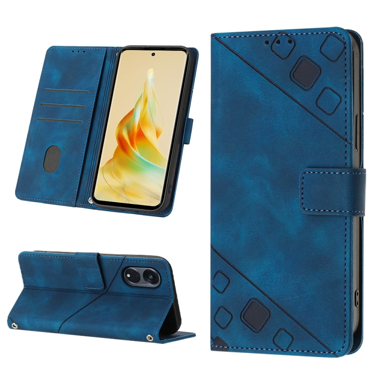 Custodia per telefono in pelle goffrata effetto pelle, For OPPO Reno4, For OPPO Reno5 4G / Reno5 5G, For OPPO Reno6 4G, For OPPO Reno8 T 5G/A1 Pro 5G Global