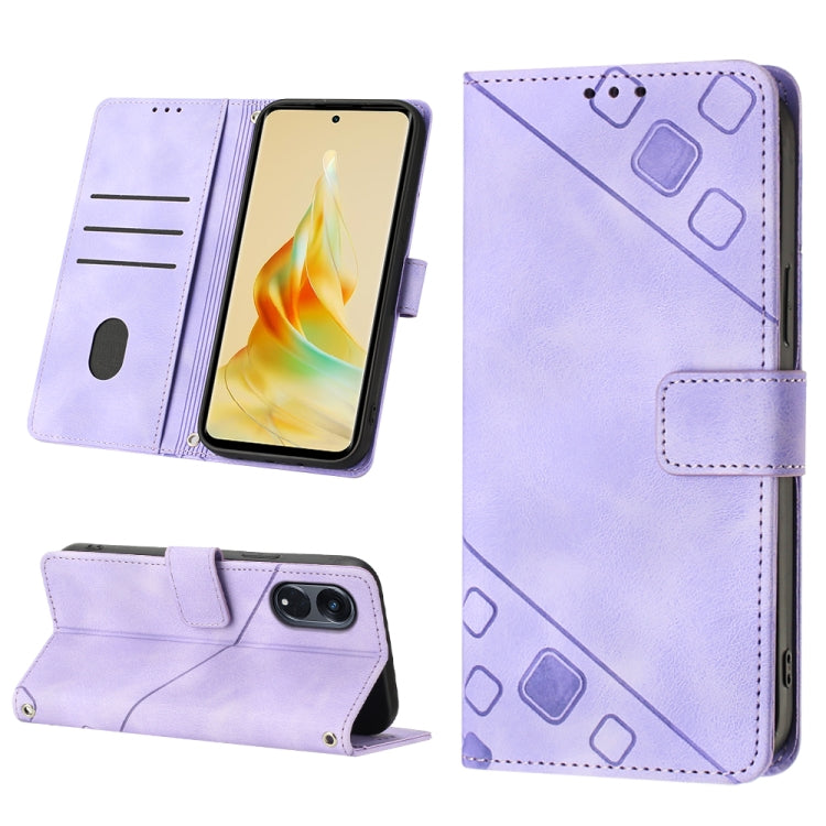 Custodia per telefono in pelle goffrata effetto pelle, For OPPO Reno4, For OPPO Reno5 4G / Reno5 5G, For OPPO Reno6 4G, For OPPO Reno8 T 5G/A1 Pro 5G Global