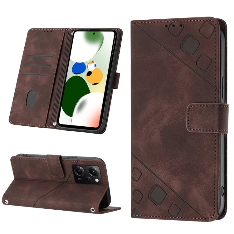 Custodia per telefono in pelle goffrata effetto pelle, For Xiaomi Poco X5 5G, For Xiaomi Poco X5 Pro 5G / Redmi Note 12 Pro Speed, For Sony XPreia ACE  III, For Sony XPreia 5 IV