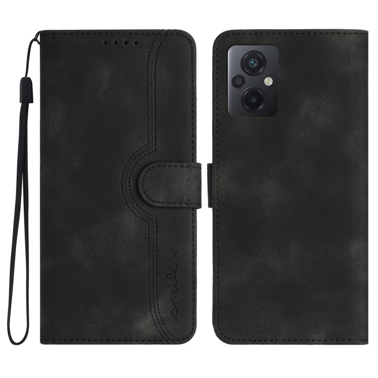 Custodia per cellulare in pelle con motivo a cuore, For Xiaomi Poco M5