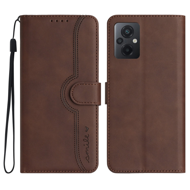 Custodia per cellulare in pelle con motivo a cuore, For Xiaomi Poco M5