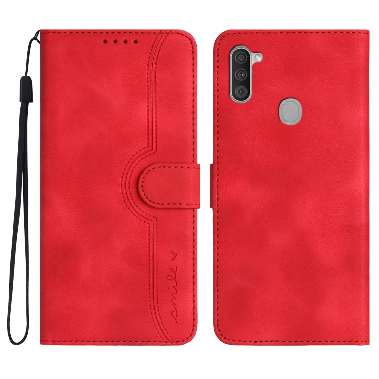 Custodia in pelle con motivo cuore per Samsung Galaxy A03s