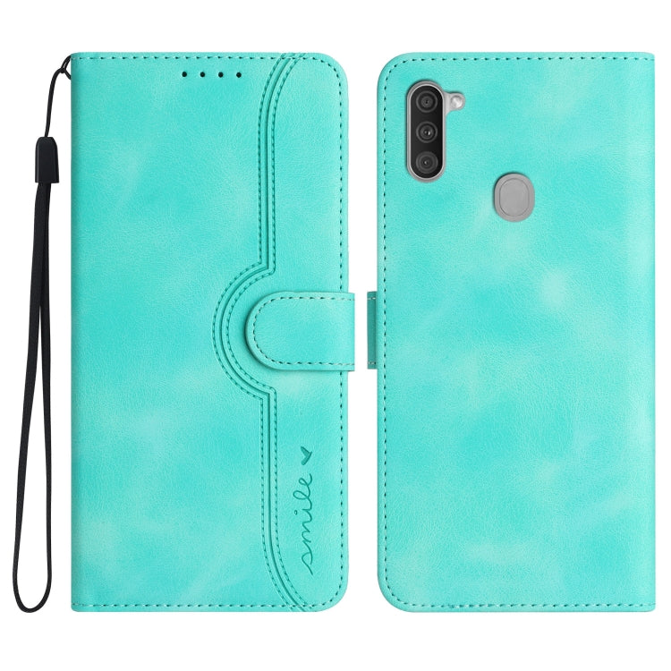 Custodia in pelle con motivo cuore per Samsung Galaxy A03s