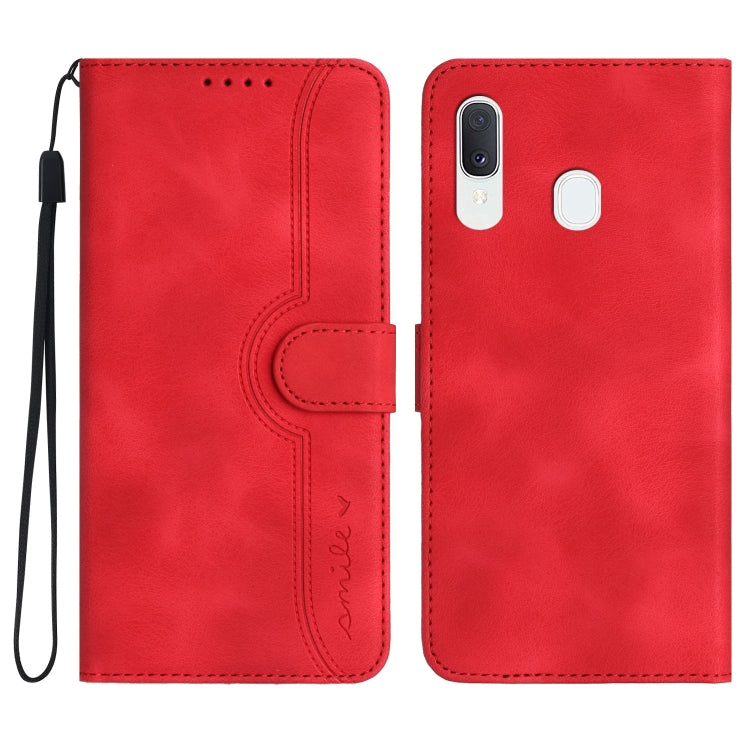 Custodia in pelle con motivo cuore per Samsung Galaxy A10e A20e