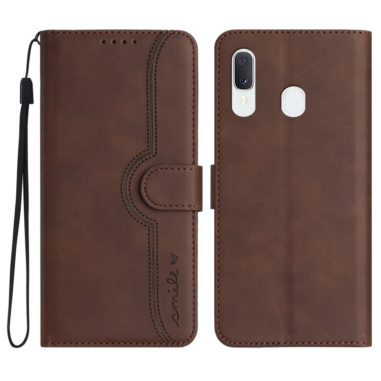 Custodia in pelle con motivo cuore per Samsung Galaxy A10e A20e
