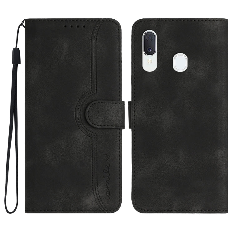Custodia in pelle con motivo cuore per Samsung Galaxy A10e A20e