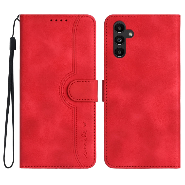 Custodia portafoglio in pelle con motivo a cuore per Samsung Gala