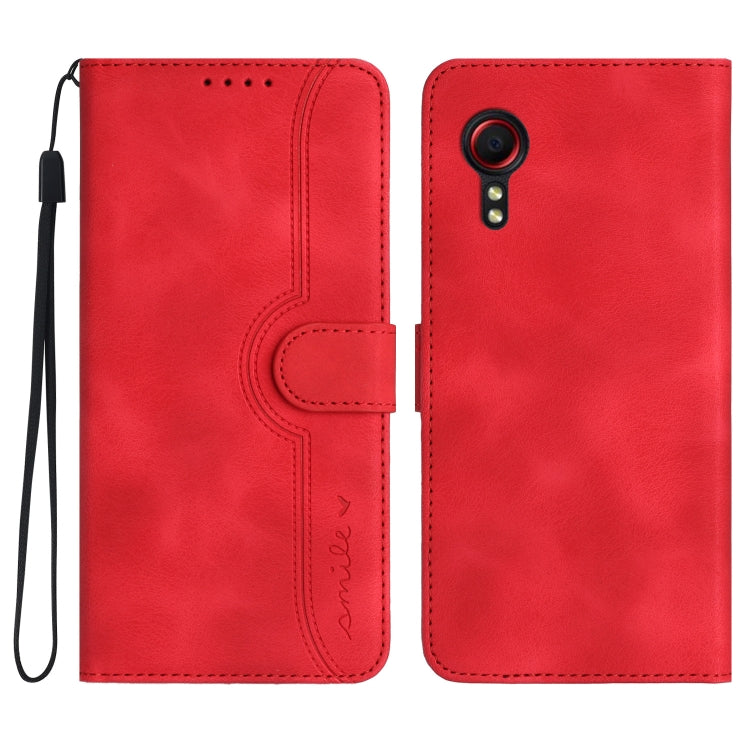 Custodia in pelle con motivo cuore per Samsung Galaxy Xcover 5