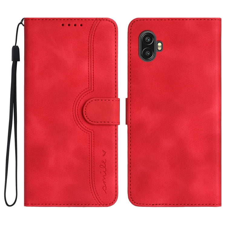 Custodia in pelle con motivo cuore per Samsung Galaxy Xcover 5