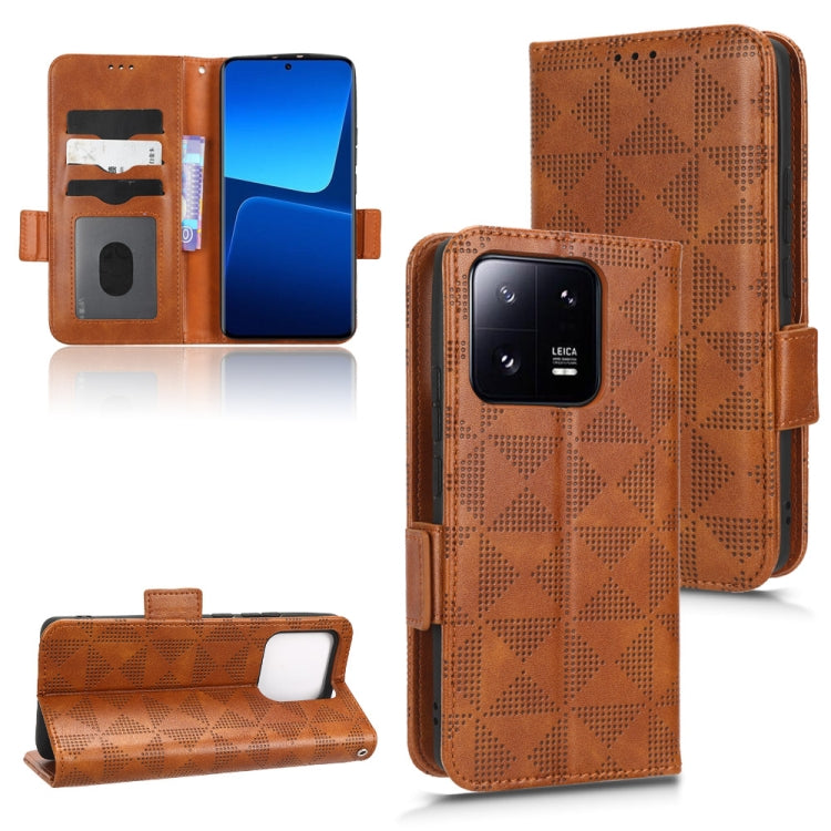 Custodia per telefono in pelle a triangolo simmetrico, For Xiaomi 13 Pro, For Xiaomi 13, For Xiaomi Poco C40, For Xiaomi Poco M4 5G