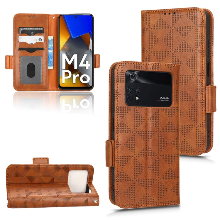 Custodia per telefono in pelle a triangolo simmetrico, For Xiaomi Poco M5 4G, For Xiaomi Poco M4 Pro 4G, For Xiaomi Poco X4 Pro 5G
