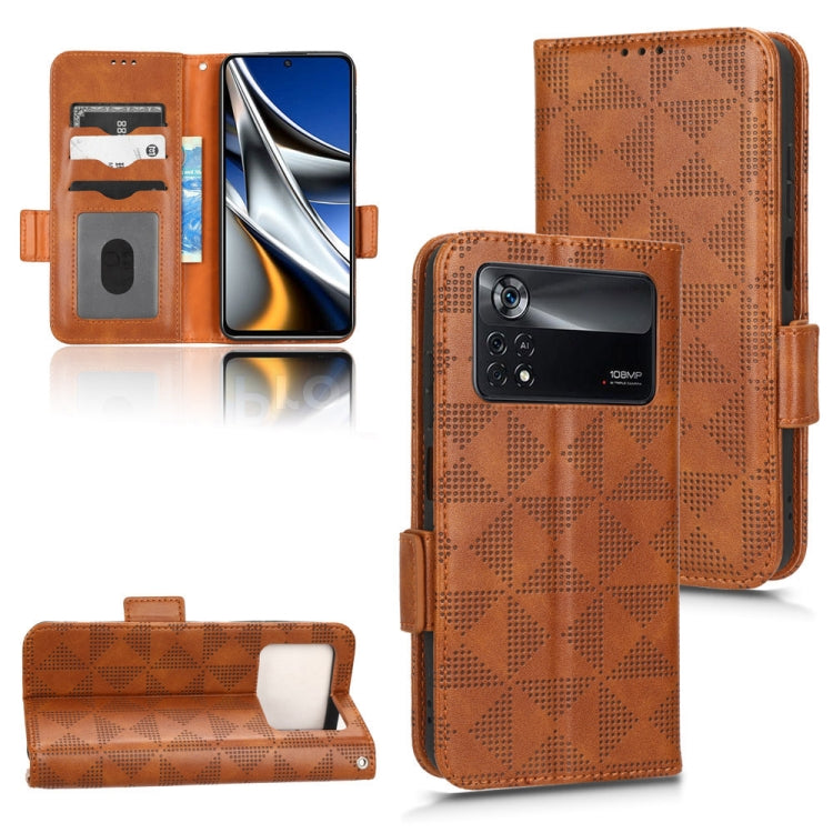 Custodia per telefono in pelle a triangolo simmetrico, For Xiaomi Poco M5 4G, For Xiaomi Poco M4 Pro 4G, For Xiaomi Poco X4 Pro 5G
