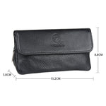 Borsa porta pipa doppia in pelle bovina artigianale