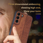 Custodia in pelle goffrata 3D per Samsung Galaxy S21 FE