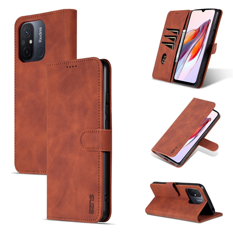 AZNS Skin Feel Calf Texture Flip Custodia in pelle per telefono, For Xiaomi Redmi 12C / Redmi 11A / Poco C55