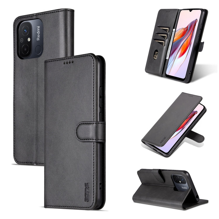 AZNS Skin Feel Calf Texture Flip Custodia in pelle per telefono, For Xiaomi Redmi 12C / Redmi 11A / Poco C55