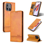 AZNS Custodia per telefono in pelle a conchiglia con struttura in vitello magnetico, For Xiaomi Redmi 12C / Redmi 11A / Poco C55